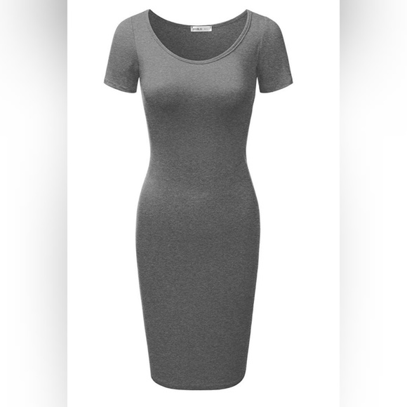 Gray Plus Size BodyCon Dress - Picture 2 of 4